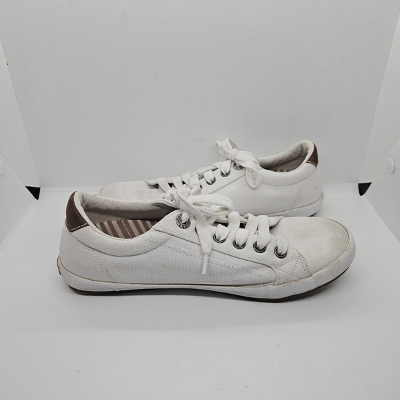 Taos Star Burst white canvas low top sneakers size 7.5 - Picture 7 of 9